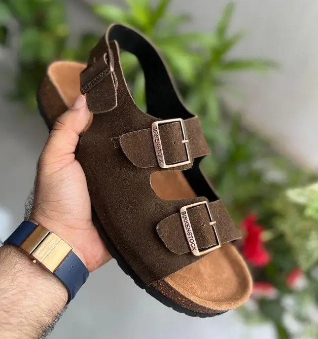 Birkenstock Men’s Milano Sling Back Sandals (BROWN)