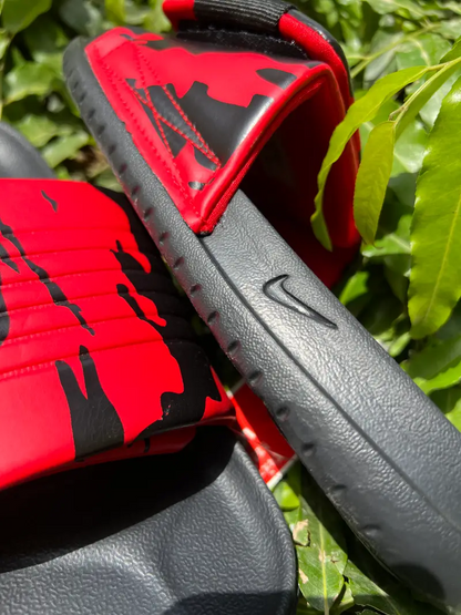 Nike Comfort Slides (Printed Red/Black)