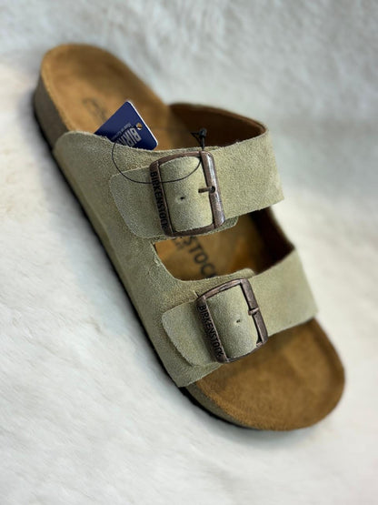 BIRKENSTOCK Arizona Slides for Men’s (Stone / Light Sage)