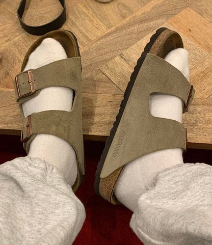BIRKENSTOCK Arizona Slides for Men’s (Stone / Light Sage)